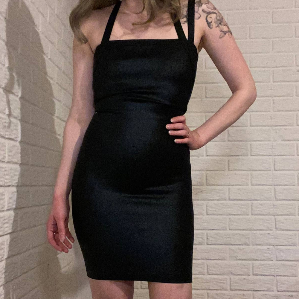 Herve Leger Black Metallic Shiny Bandage Strappy Bodycon Mini Dress, Size XS - Picture 3 of 8